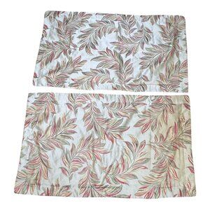 Vintage Thomasville Botanical Leaf Print Pillow Shams Tropical Fronds Home Decor